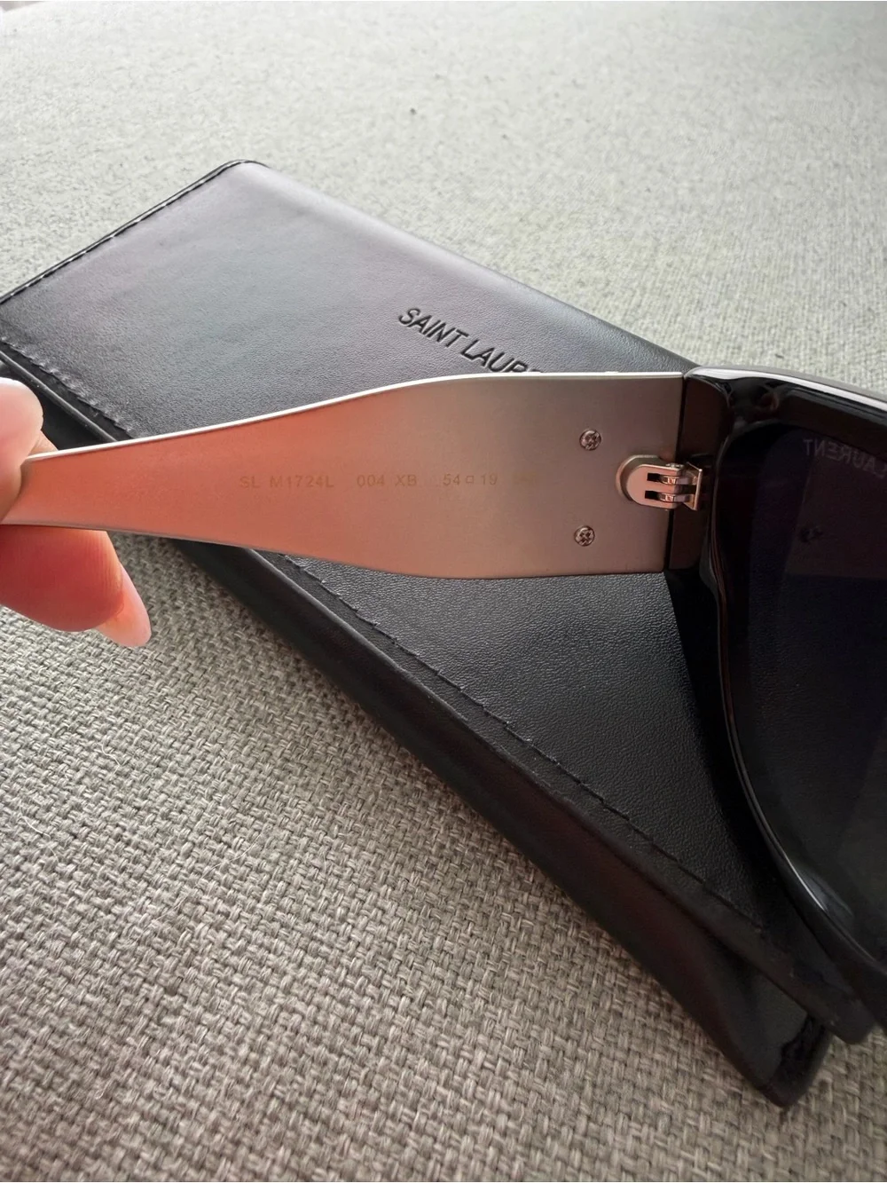 Saint Laurent Black Sunglasses with silver metal temples